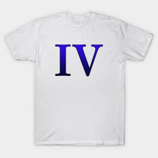 Blue Roman Numeral 4 IV T-Shirt